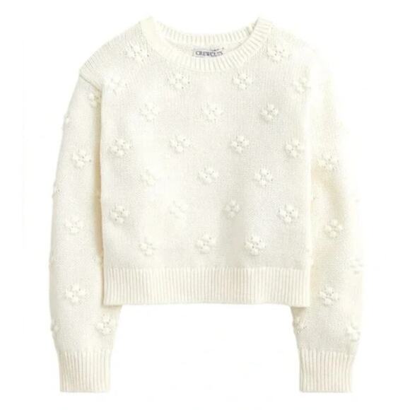 J.Crew Crewcuts Bobble Sweater for Girls in Ivory Size Medium NWT - Picture 1 of 7